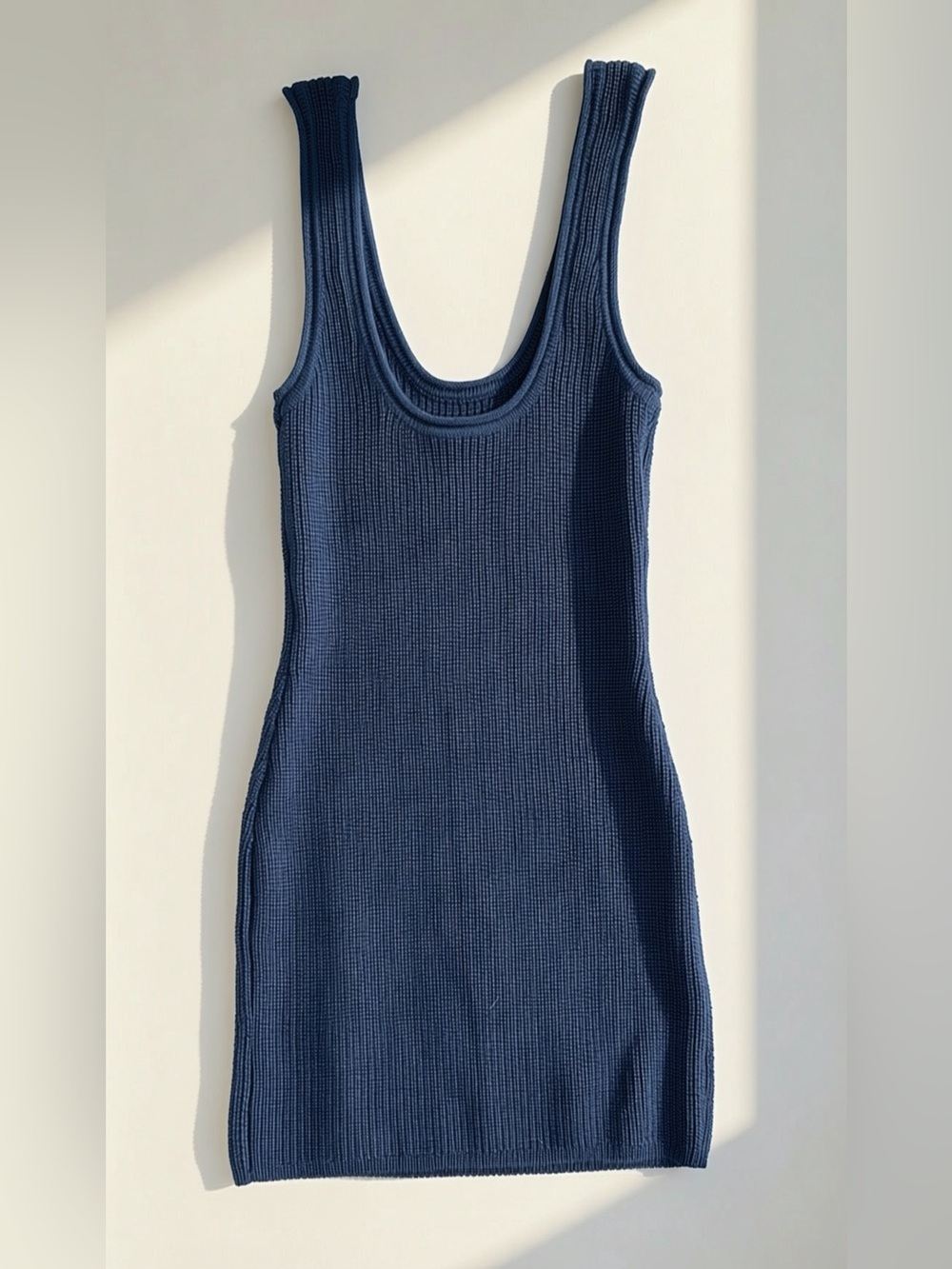 Dynamite Navy Ribbed Knit Bodycon Mini Dress Size M | Grunge Gorpcore Y2K - Picture 5 of 5